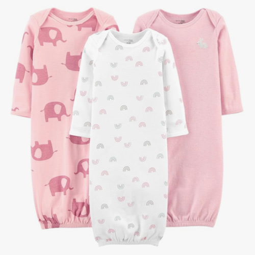 Simple Joys by Carter's Baby Girls' 3-Pack Cotton Sleeper Gown