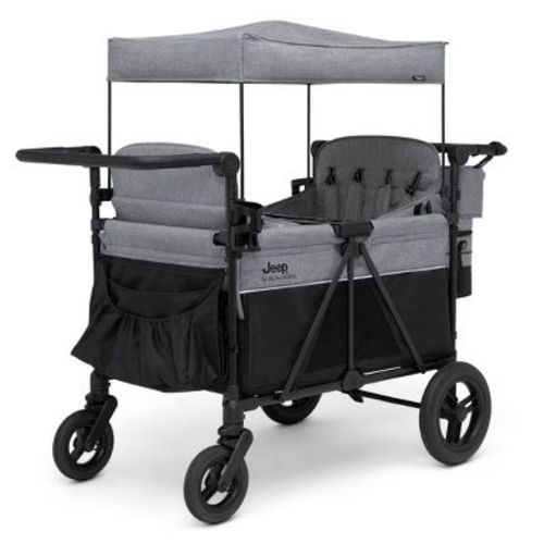 Jeep Wrangler Deluxe 4 Seater Stroller Wagon by Delta Children - Gray