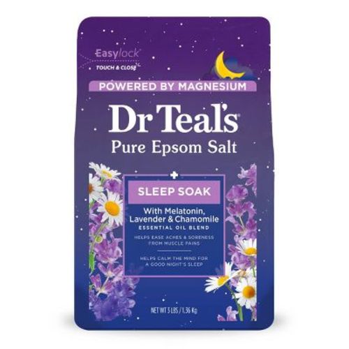 Dr Teal's Epsom Salt Magnesium Soak - Sleep Blend with Melatonin, Lavender & Chamomile - 3lbs