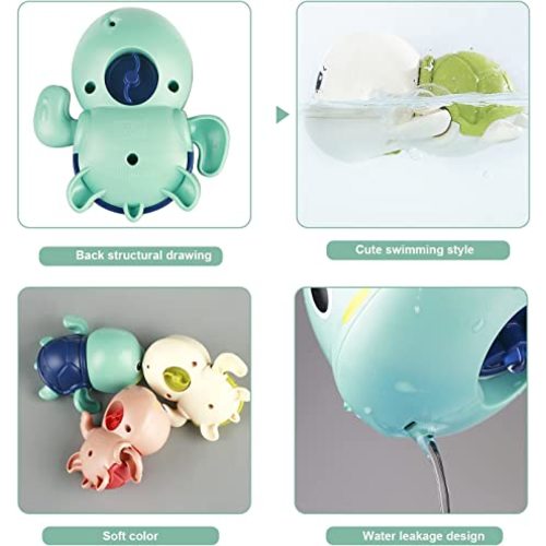 TOHIBEE Bath Toys, 3 Pack Cute Swimming Turtle Bath Toys for Toddlers 1-3, Floating Wind Up Toys for 1 Year Old Boy Girl, New Born Baby Bathtub Water Toys, Preschool Toddler Pool Toys