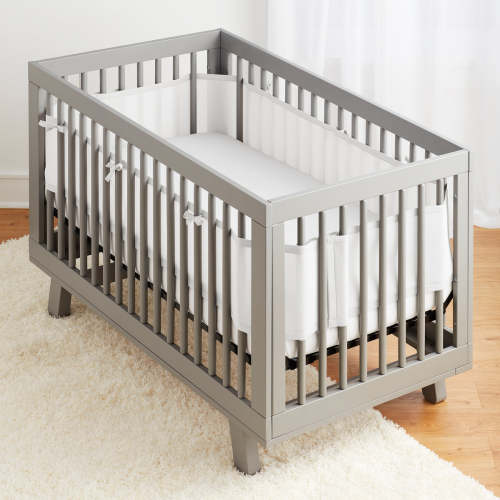 Breathable™ Mesh Liner for Full-Size Cribs, Classic 3mm Mesh, White (Size 4FS Covers 3 or 4 Sides)