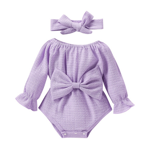 Larisalt Toddler Girl Bodysuit,Baby Footie Pajamas with Mitten 2 Ways Zipper Cotton Footed Onesies Purple