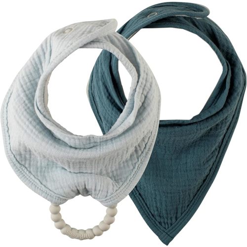 Dr. Brown's Muslin Bandana Bibs with Snap-On Removable Beaded Teether