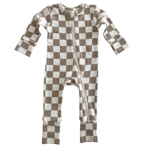Tiramisu Checkerboard / Organic 2-Way Zip Romper
– SIIX COLLECTION