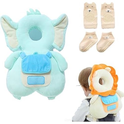 Baby Head Protector Backpack Baby Fall Back Head Protector for Falling Crawling and Walking Protection Socks Knee Pads Included Give Your Baby a Growing Gift