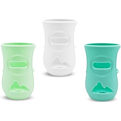 3 Pack Silicone Sleeves for Avent Natural Glass Baby Bottles,Silicone Sleeve for Philips Avent Glass Bottle,Anti Breakage Baby Bottle Holder,Anti Flow Holder Compatible Baby Bottle 8 oz (A)