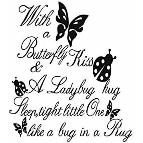 Home Find with a Butterfly Kiss and a Ladybug Hug Sleep Tight Little One Like a Bug in a RugInspiring Quotes Art Decor Inspirational Lettering Wall Art for Kids Room Bedroom Nursery