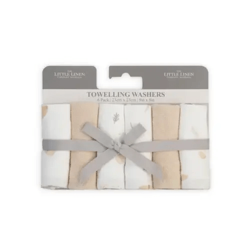 The Little Linen Co. Towelling Wash Cloth Nectar Bear 6 Pack | Baby Bunting AU