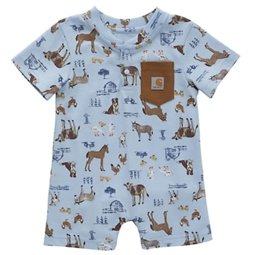 Carhartt Baby Boys' Farm Print Short-Sleeve Romper - 2324689 at Tractor Supply Co.