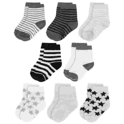 Rising Star Unisex Organic Quarter Baby Socks for Infants (8 Pack)
