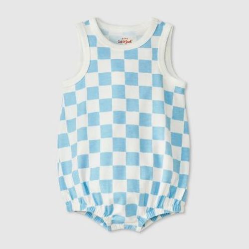Baby Checkered Romper - Cat & Jack™ Blue 0-3M