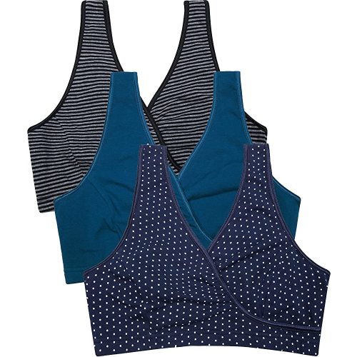 CAKYE 3 Pack Maternity Nursing Sleep Bra Breastfeeding Cotton Bralette