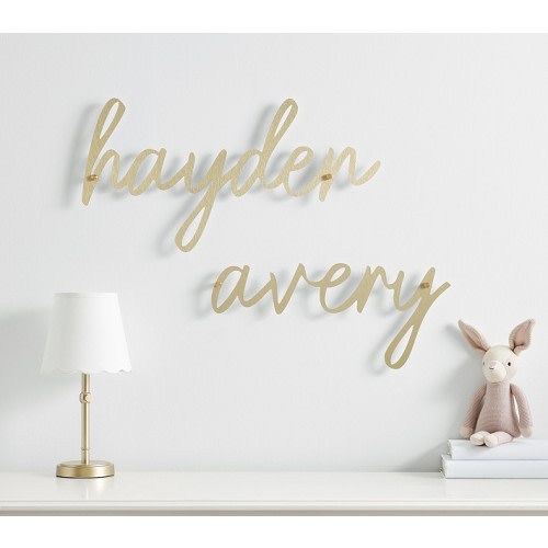 Personalized Gold Dibond Metal TWO Name Sign