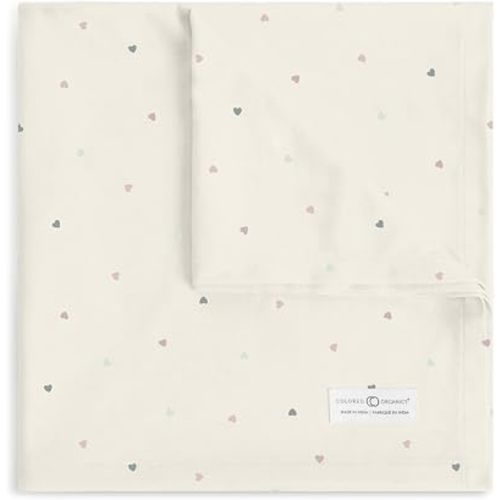 Colored Organics Kendi Swaddle Hearts/Ballet + Wisteria