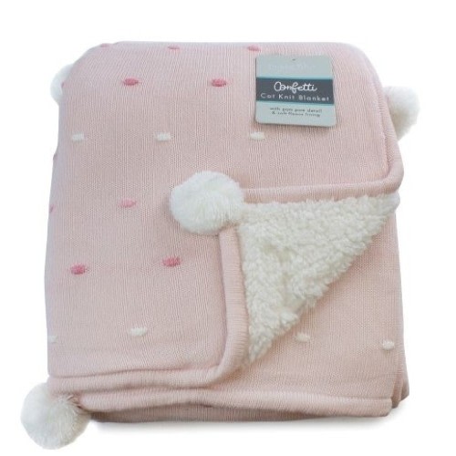 Bubba Blue Confetti Knit Cot Blanket Pink | Cot | Baby Bunting AU