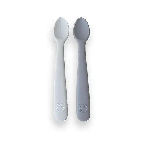 Plum First Feeding Spoons - Ash & Grey - 2 Pack | Baby Bunting AU