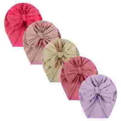Toddler Kids Baby Girls Solid Bow Knotted Hat Beanie Headwear Accessories 5Pcs Summer Baby Bucket Cap