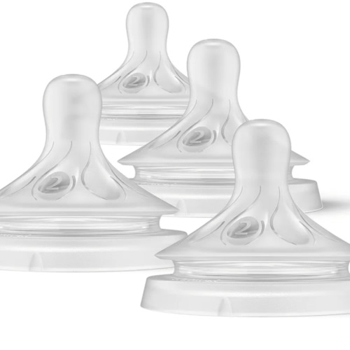 Amazon.com : Philips AVENT Natural Response Baby Bottle Nipples Flow 2, 0M+, 4pk, SCY962/04 : Baby