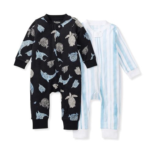 Burt's Bees Baby baby-boys Sleep and Play Pjs, 100% Organic Cotton One-piece Zip Front Footless Romper Jumpsuit Pajamas