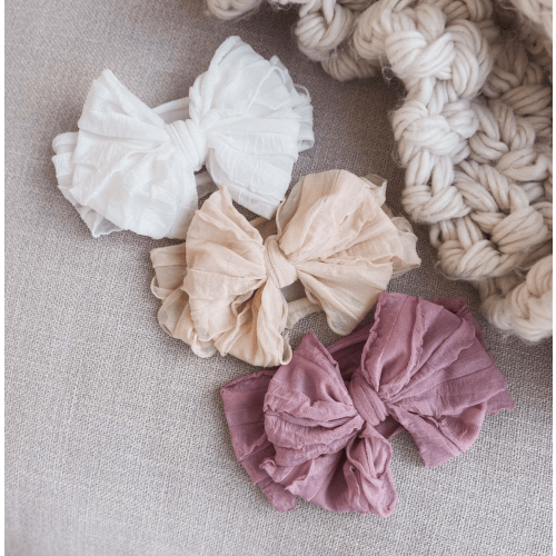 Large Ruffle Knit Bow