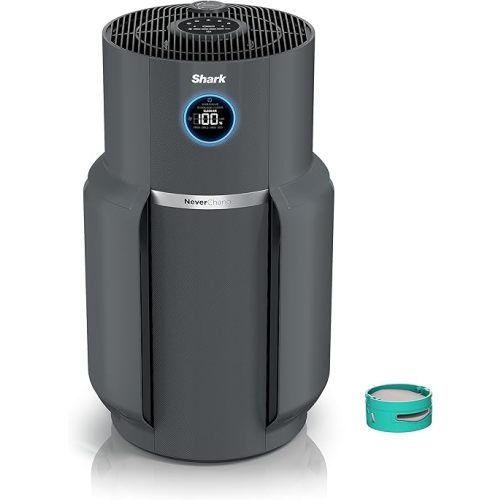 Shark HP301 NeverChange Air Purifier MAX, 5-year filter, save $300+ in filter replacements, Whole Home, 1300 sq. ft., Odor Neutralizer Technology, captures 99.98% of particles, dust, smells, Grey