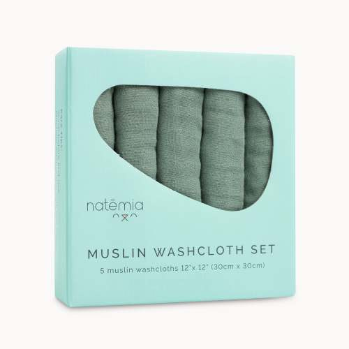 Ultra Soft Muslin Bamboo Washcloths- 5 Pack