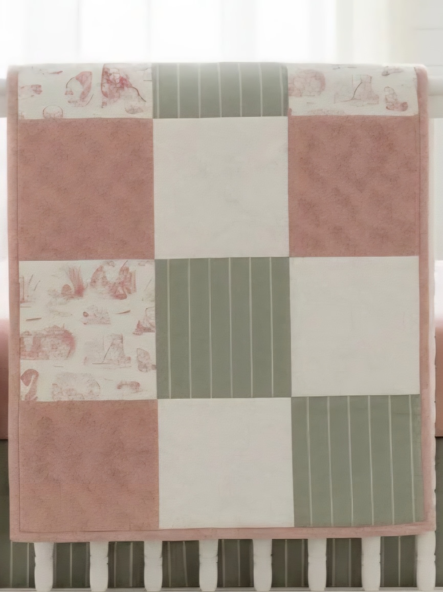 Dusty Rose Winnie Pooh Toile Girl Crib Bedding | USA Made – DBC Baby Bedding Co