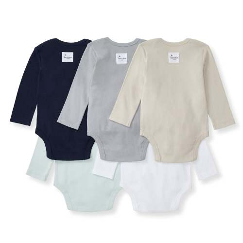 Solid Organic Cotton Long Sleeve Baby Bodysuits 5 Pack - Midnight – Burt's Bees Baby