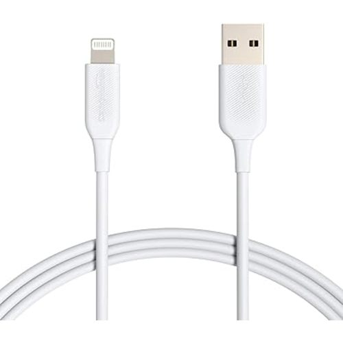 Amazon Basics 2-Pack Fast Charging USB-A to Lightning ABS Durable Charger Cable, MFi Certified for Apple iPhone Charging, iPhone 14 13 12 11 X Xs Pro, Pro Max, Plus, iPad, 6 Foot Length, White