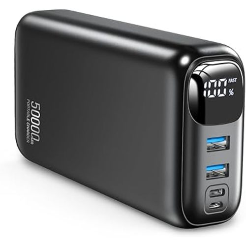 Portable Charger 50000mAh Power Bank - 22.5W Fast Charging External Battery Pack, LED Display USB-C Portable Cell Phone Charger for iPhone 16/15/14/13 Pro, Android, Samsung Galaxy, Etc