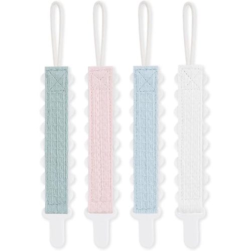 Pacifier Clip for Baby Boy and Girl, 4 Pack A