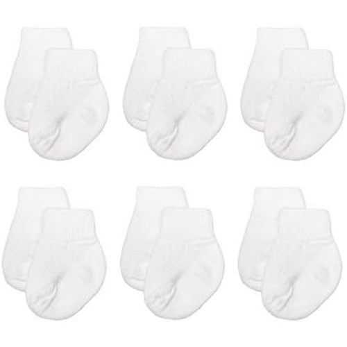 White Simple Newborn Baby Cotton Socks 6 Pair Pack