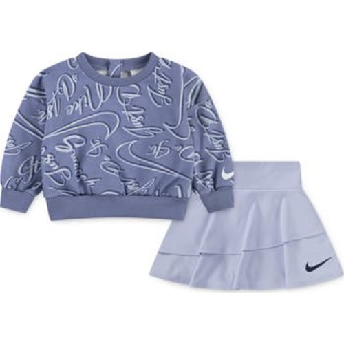 Swoosh Print Sweatshirt & Dri-FIT Skort Set, 18M