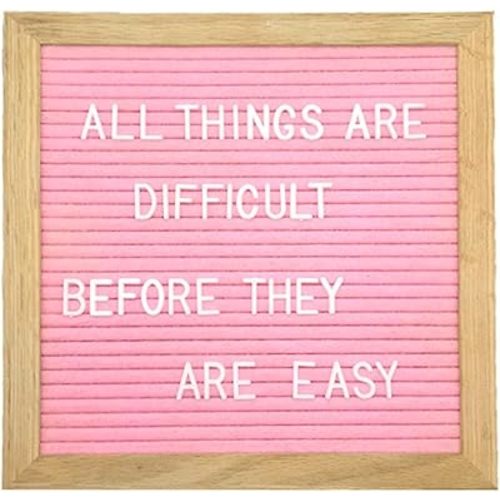 Felt Board Felt Letter Board, 10 x 10 inch Message Board Word Board Letter Board Sign Bulletin Board Letters, Pregnancy Announcements Baby Announcement Sign, Valentines Day Gifts for Her Letterboard (Pink)