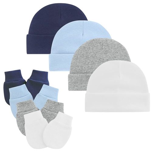 Zando Baby Hats and Mittens Newborn Hospital Hat Essentials Warm Knit Beanie Safety Anti-Scratch for Boys Girls 0-6M