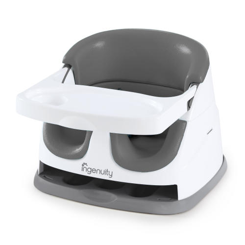 Ingenuity Baby Base 2-in-1 Convertible Feeding High Chair with Self Storing Tray, Grey