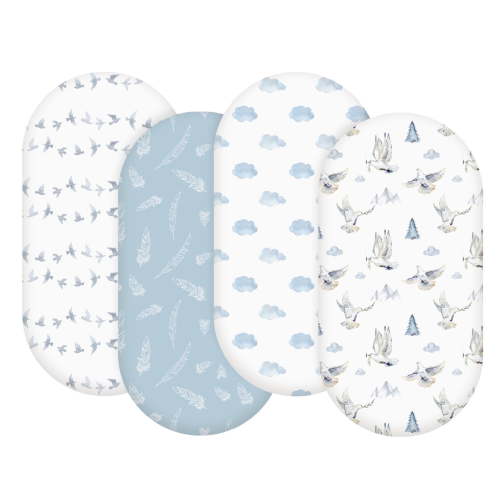 Gllquen Baby Fitted Bassinet Sheets Set 4-Pack For Newborn Infant Baby Boys Girls, Pigeon