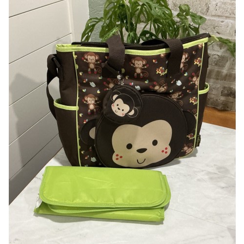 Baby Boom Monkey Tote Duffle Diaper Bag Pacifier Holder Changing Pad for sale online | eBay