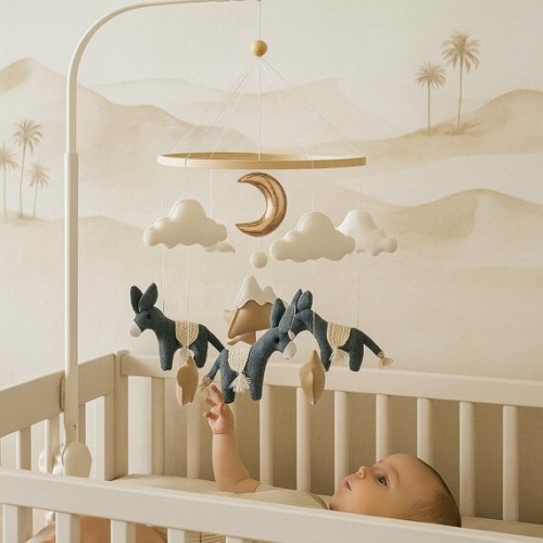 Handmade Felt Donkey Baby Mobile: Gender Neutral Nursery Decor - Etsy