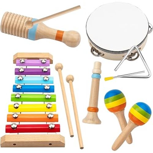 Montessori Toys for 1 2 Year Old,Musical Instruments for Toddlers 1-3 ,Baby Wooden Toy Set,Educational Music Toys Stocking Stuffers for Boys Girls Age 1 2 3 Year Old