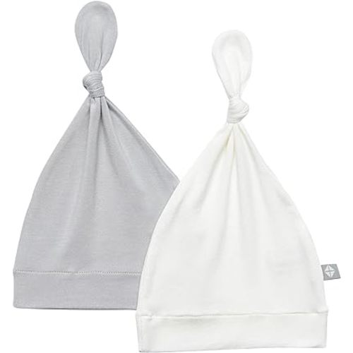 KYTE BABY Bamboo Rayon Baby Beanie Hats Soft Knotted Caps - 2 Pack