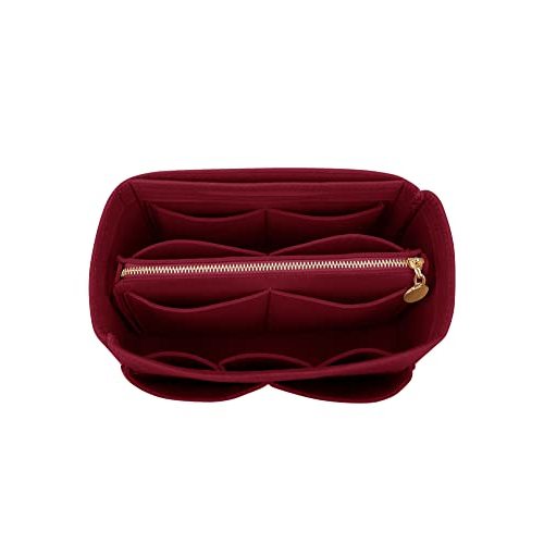 LEXSION Felt Purse Bag Organizer Insert with zipper Bag Tote Shaper Fit Speedy Neverful PM MM