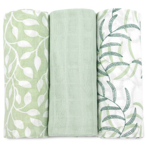 Muslin Swaddle Blankets for Newborn, 3 Pack Receiving Blanket, Muslin Blanket Swaddles Wrap for Boys Girls, Baby Essentials, 47x47 Inches Large Size, 100% Cotton