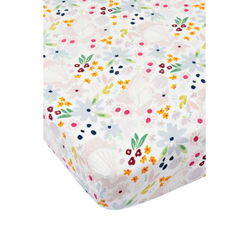 Muslin Fitted Crib Sheet - Shell Floral