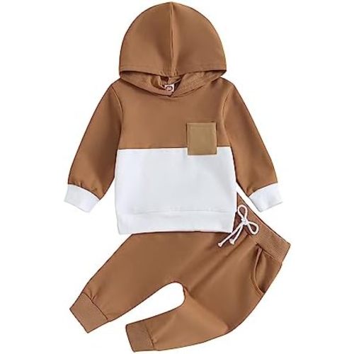 Infant Baby Boys Pants Outfits Set Long Hooded Striped Sweatshirts Pants Clothes Set Fall Winter Pants Sweatsuit