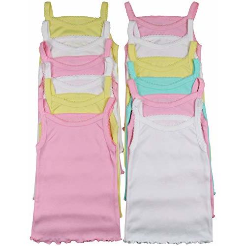 ToBeInStyle Girl's 4 Pack Ruffle Hem Spaghetti Strap Tank Tops