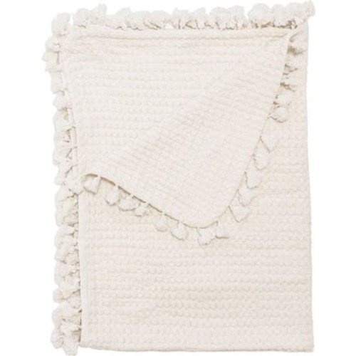 Birch Tassel Waffle Knit Cotton Baby Blanket