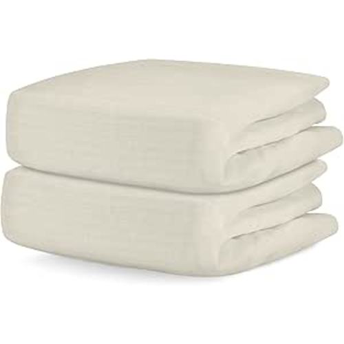 Newton Baby Fitted Crib Sheet (2-Pack) - Ultra Breathable and Soft, Organic Cotton, Fits All Standard Cribs, Oatmeal