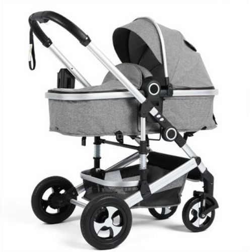 TODECARE 2-in-1 Convertible Baby Stroller with Reversible Seat, Adjustable Canopy and Storage, Dark Gray