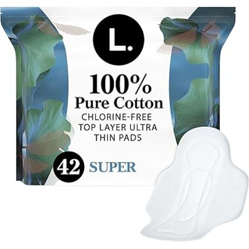 Ultra Thin Pads, Super Absorbency, 42 Ct, 100% Pure Cotton Top Layer